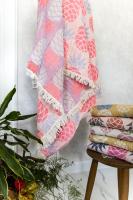 Peştamal, %100 Pamuk, 90x170 cm,  Ananas, Neon Pembe Gri