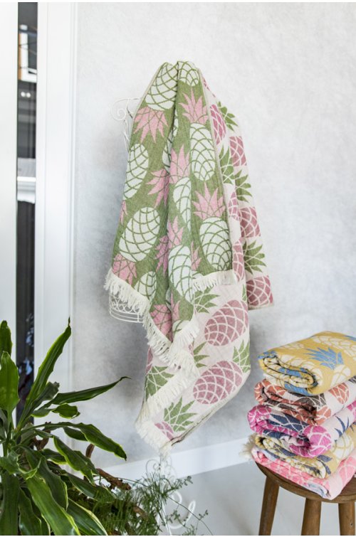 Peştamal, %100 Pamuk, Ananas, Pudra Yeşil