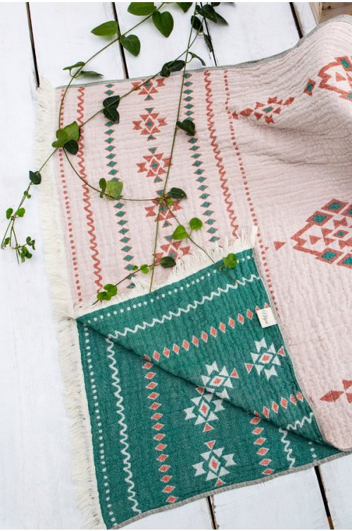 Peştamal, %100 Pamuk, Kilim, Yeşil